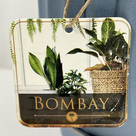 Bombay Ribbed Ceramic Planter 5.5” Drainage Hole Saucer Matte Blue Flower Pot - Picture 5 of 14